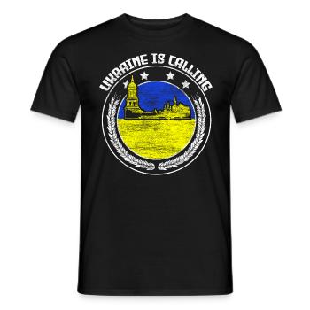 Ukraine Coat of Arms Origin - Men's T-Shirt - black - Front - AI Model Male 178 light (178cm)