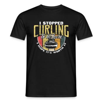 Curling Besen Wintersport Geschenkidee - Männer T-Shirt - Schwarz - Vorne - AI Model Male 178 light (178cm)