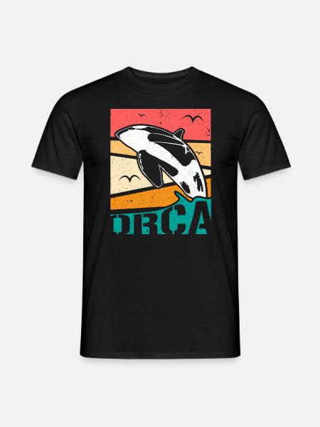 Orca Delfin Geschenkidee - Männer T-Shirt - Schwarz
