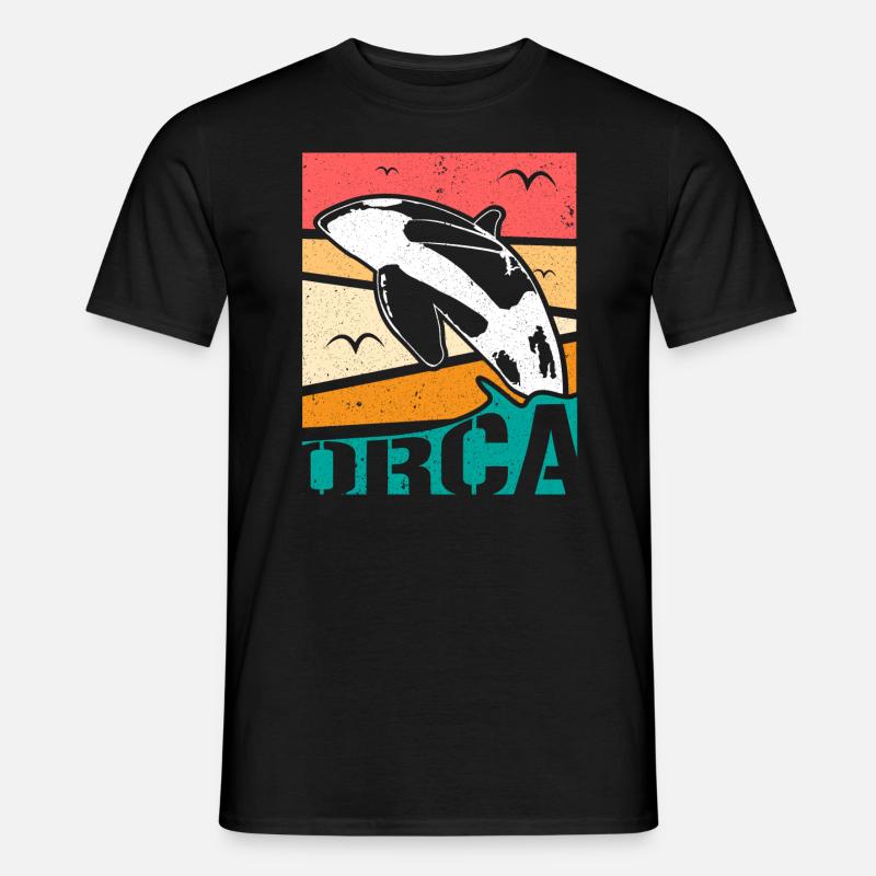 Orca Delfin Geschenkidee - Männer T-Shirt - Schwarz