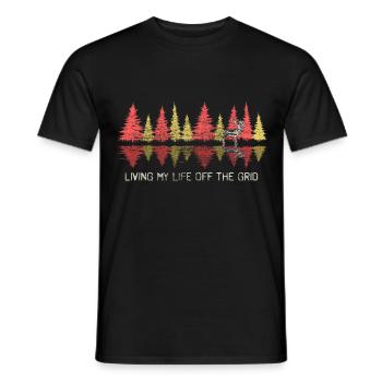 Hirsch Rotwild Tier Geschenk - Männer T-Shirt - Schwarz - Vorne - AI Model Male 178 light (178cm)