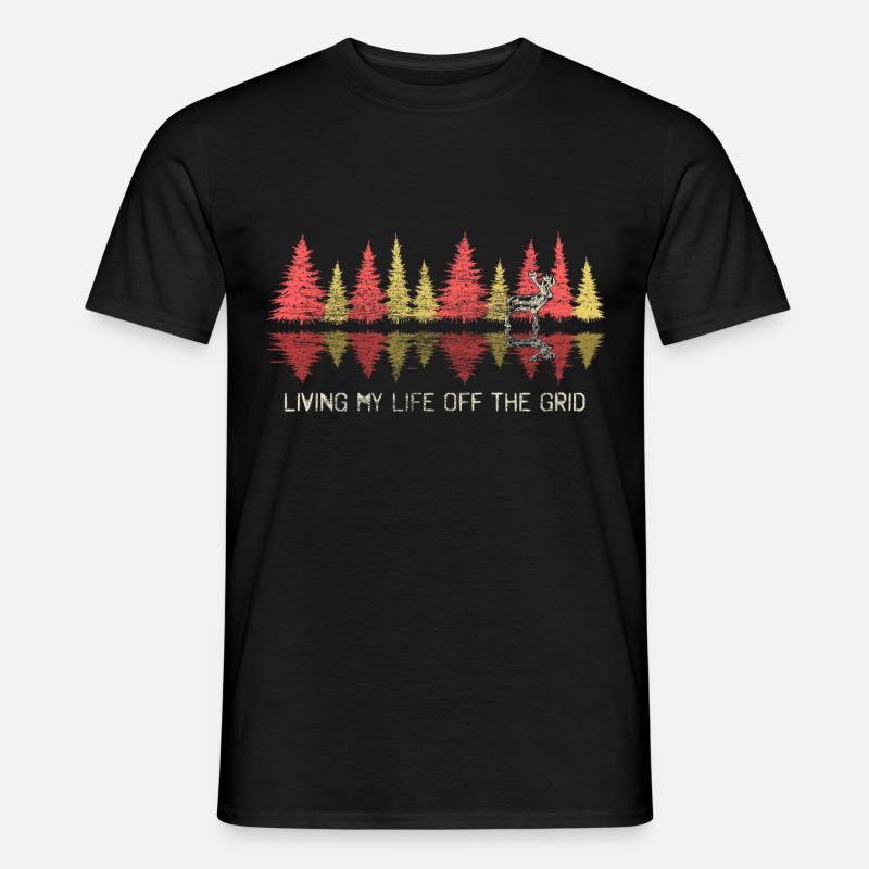 Hirsch Rotwild Tier Geschenk - Männer T-Shirt - Schwarz