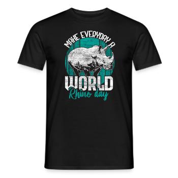 Rhino Rhino Animals - Men's T-Shirt - black - Front - AI Model Male 178 light (178cm)