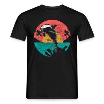 Dolphin Bottlenose Dolphin Ocean Gift - Men's T-Shirt - black - Front - AI Model Male 178 light (178cm)