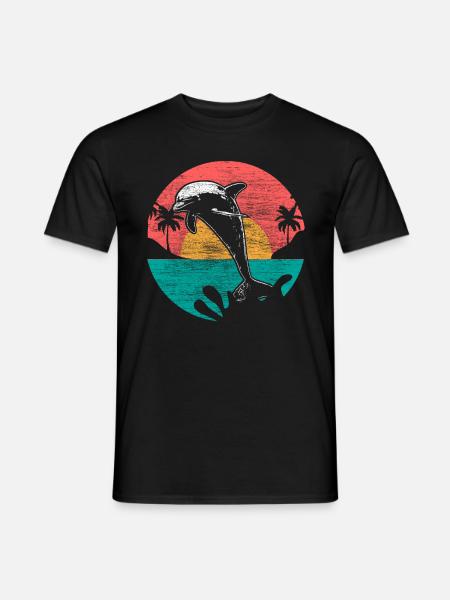 Delfin Tümmler Ozean Geschenk - Männer T-Shirt - Schwarz