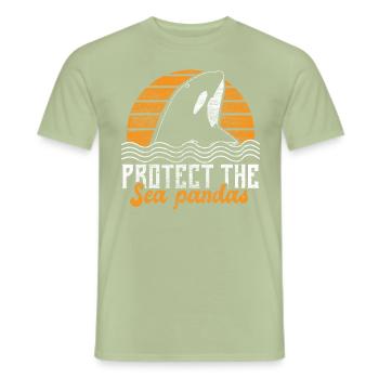 Orca animaux marins Animaux - T-shirt homme - vert sauge - Devant - AI Model Male 178 light (178cm)