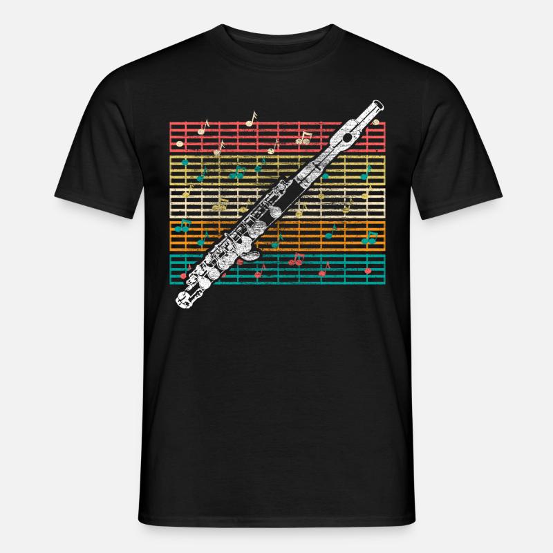 Flöte Musik - Männer T-Shirt - Schwarz