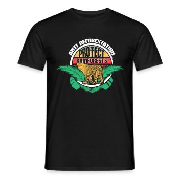 Rainforest Climate Change Travel Gift Idea - Men's T-Shirt - black - Front - AI Model Male 178 light (178cm)