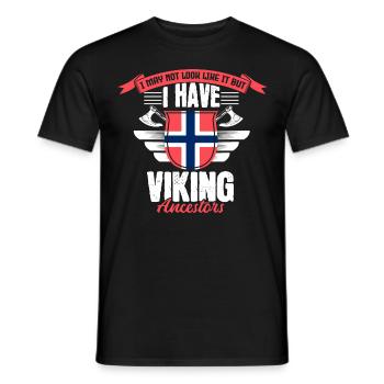 Norway Viking Roots Gift - Men's T-Shirt - black - Front - AI Model Male 178 light (178cm)