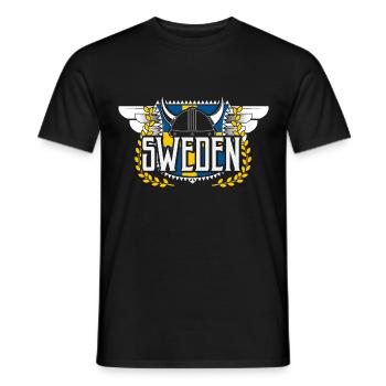 Sweden Viking European Union Gift Idea - Men's T-Shirt - black - Front - AI Model Male 178 light (178cm)
