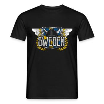 Sweden Mountains European Union - Men's T-Shirt - black - Front - AI Model Male 178 light (178cm)