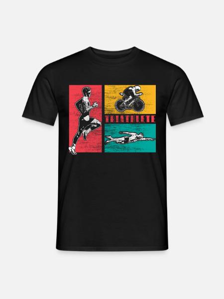 Triathlon Rennen - Männer T-Shirt - Schwarz