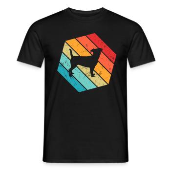 Jack Russel amoureux des chiens Retro vintage Idée cadeau - T-shirt homme - noir - Devant - AI Model Male 178 light (178cm)