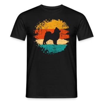 Pomeranian dog lover Retro vintage Gift idea - Männer T-Shirt - Schwarz - Vorne - AI Model Male 178 light (178cm)
