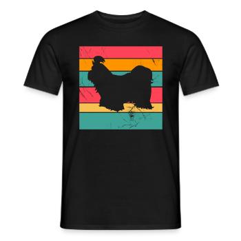 Shih Tzu amoureux des chiens Retro vintage Idée cadeau - T-shirt homme - noir - Devant - AI Model Male 178 light (178cm)