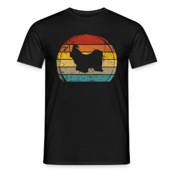 Shih Tzu amoureux des chiens Retro vintage Idée cadeau - T-shirt homme - noir - Devant - AI Model Male 178 light (178cm)