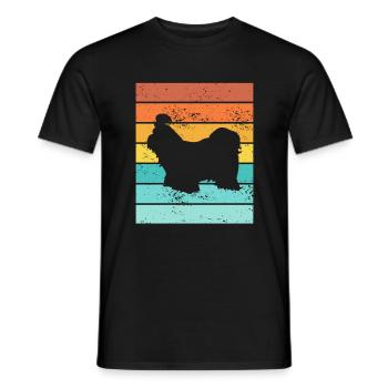 Shih Tzu amoureux des chiens Retro vintage Idée cadeau - T-shirt homme - noir - Devant - AI Model Male 178 light (178cm)