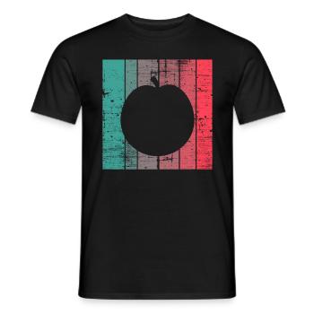 Apple Healthy Fruit Fruit Vegan Retro Gift - Men's T-Shirt - black - Front - AI Model Male 178 light (178cm)