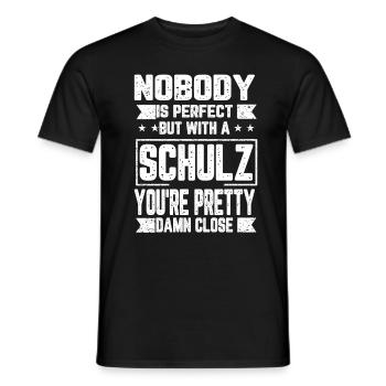 Schulz Nobody is Perfect Gift - Men's T-Shirt - black - Front - AI Model Male 178 light (178cm)