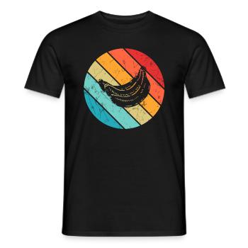 Banana Vegan Lover Retro Veggie Fruit Gift idea - Männer T-Shirt - Schwarz - Vorne - AI Model Male 178 light (178cm)