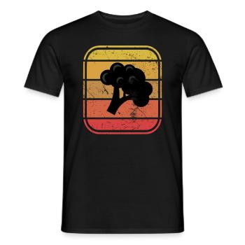 Broccoli Vegan Lover Retro Healthy Gift idea - Men's T-Shirt - black - Front - AI Model Male 178 light (178cm)