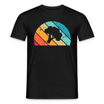 Broccoli Vegan Lover Retro Healthy Gift idea - Men's T-Shirt - black - Front - AI Model Male 178 light (178cm)