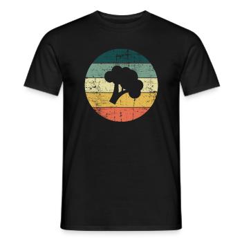 Broccoli Vegan Lover Retro Healthy Gift idea - Men's T-Shirt - black - Front - AI Model Male 178 light (178cm)