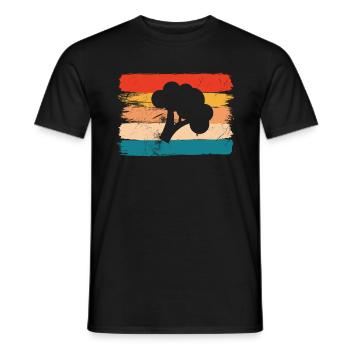 Broccoli Vegan Lover Retro Healthy Gift idea - Men's T-Shirt - black - Front - AI Model Male 178 light (178cm)