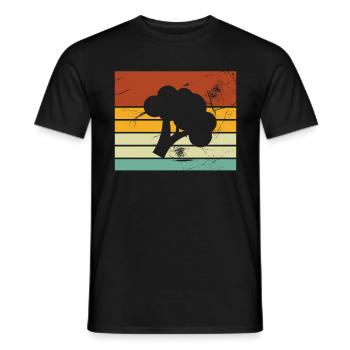 Broccoli Vegan Lover Retro Healthy Gift idea - Men's T-Shirt - black - Front - AI Model Male 178 light (178cm)