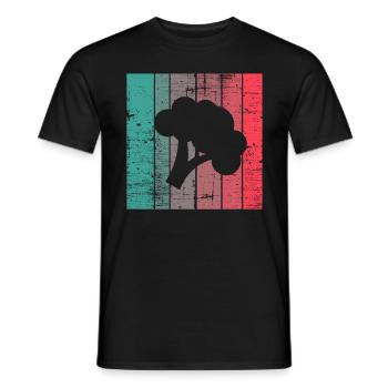 Broccoli Vegan Lover Retro Healthy Gift idea - Men's T-Shirt - black - Front - AI Model Male 178 light (178cm)