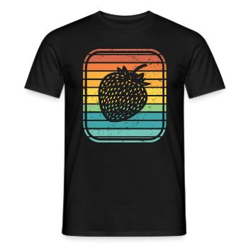 Strawberry Fruit Lover Retro Healthy Gift idea - Männer T-Shirt - Schwarz - Vorne - AI Model Male 178 light (178cm)