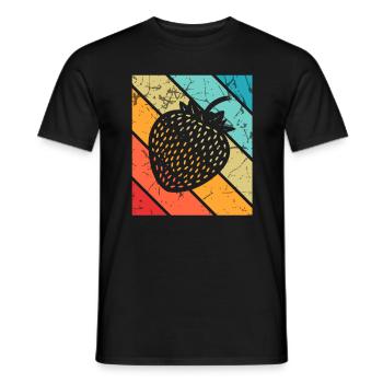 Strawberry Fruit Lover Retro Healthy Gift idea - Männer T-Shirt - Schwarz - Vorne - AI Model Male 178 light (178cm)