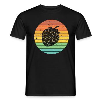 Strawberry Fruit Lover Retro Healthy Gift idea - Männer T-Shirt - Schwarz - Vorne - AI Model Male 178 light (178cm)