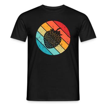 Strawberry Fruit Lover Retro Healthy Gift idea - Männer T-Shirt - Schwarz - Vorne - AI Model Male 178 light (178cm)