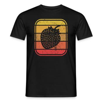 Strawberry Fruit Lover Retro Healthy Gift idea - Männer T-Shirt - Schwarz - Vorne - AI Model Male 178 light (178cm)