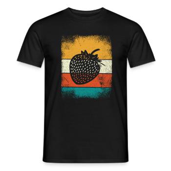 Strawberry Fruit Lover Retro Healthy Gift idea - Männer T-Shirt - Schwarz - Vorne - AI Model Male 178 light (178cm)