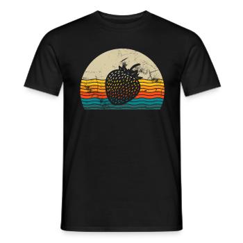Strawberry Fruit Lover Retro Healthy Gift idea - Männer T-Shirt - Schwarz - Vorne - AI Model Male 178 light (178cm)