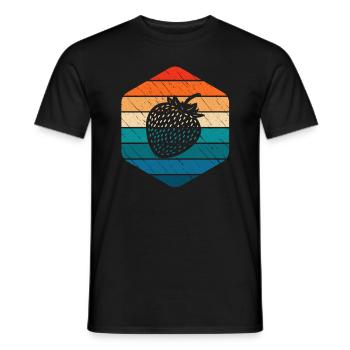 Strawberry Fruit Lover Retro Healthy Gift idea - Männer T-Shirt - Schwarz - Vorne - AI Model Male 178 light (178cm)