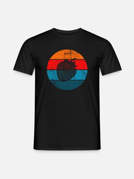 Jordbærfrugtelsker Retro Sund Gaveidé - Mænd T-shirt - sort