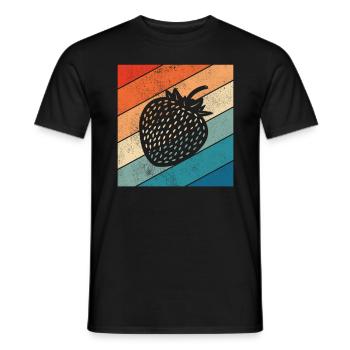 Strawberry Fruit Lover Retro Healthy Gift idea - Männer T-Shirt - Schwarz - Vorne - AI Model Male 178 light (178cm)
