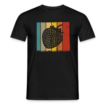 Strawberry Fruit Lover Retro Healthy Gift idea - Männer T-Shirt - Schwarz - Vorne - AI Model Male 178 light (178cm)
