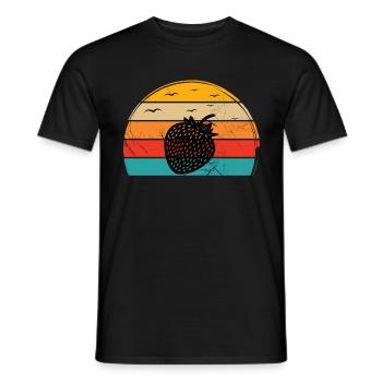 Strawberry Fruit Lover Retro Healthy Gift idea - Men's T-Shirt - black - Front - AI Model Male 178 light (178cm)