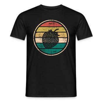 Strawberry Fruit Lover Retro Healthy Gift idea - Männer T-Shirt - Schwarz - Vorne - AI Model Male 178 light (178cm)