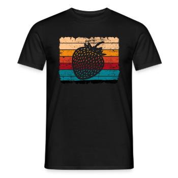 Strawberry Fruit Lover Retro Healthy Gift idea - Männer T-Shirt - Schwarz - Vorne - AI Model Male 178 light (178cm)