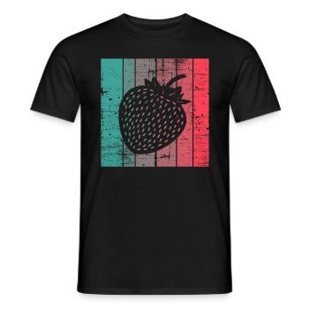 Strawberry Fruit Lover Retro Healthy Gift idea - Männer T-Shirt - Schwarz - Vorne - AI Model Male 178 light (178cm)