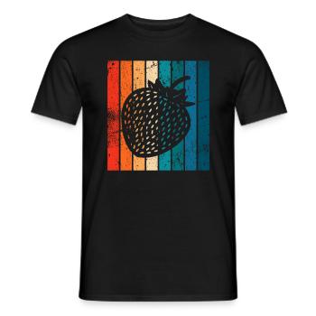 Strawberry Fruit Lover Retro Healthy Gift idea - Männer T-Shirt - Schwarz - Vorne - AI Model Male 178 light (178cm)