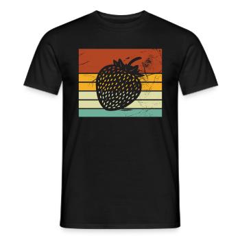 Strawberry Fruit Lover Retro Healthy Gift idea - Männer T-Shirt - Schwarz - Vorne - AI Model Male 178 light (178cm)