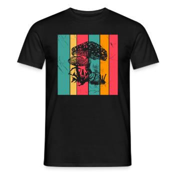 Champignon Champignons Amant Rétro Fungi Forest Idée cadeau - T-shirt homme - noir - Devant - AI Model Male 178 light (178cm)