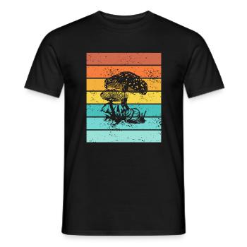 Champignon Champignons Amant Rétro Fungi Forest Idée cadeau - T-shirt homme - noir - Devant - AI Model Male 178 light (178cm)
