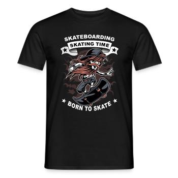 Skater Skateboard Boarder - Men's T-Shirt - black - Front - AI Model Male 178 light (178cm)